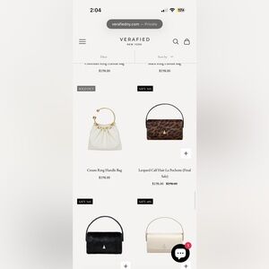 Verafied New York Cream Ring Handle Bag